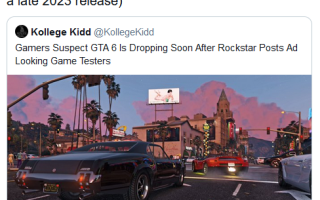 传闻：《GTA6》可能要等到2023年底发售