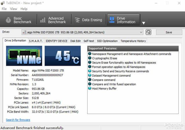 双十一火爆全网的1TB NVMe固态，性能表现究竟如何？——aigo P2000固态硬盘评测-第14张图片-易维数码