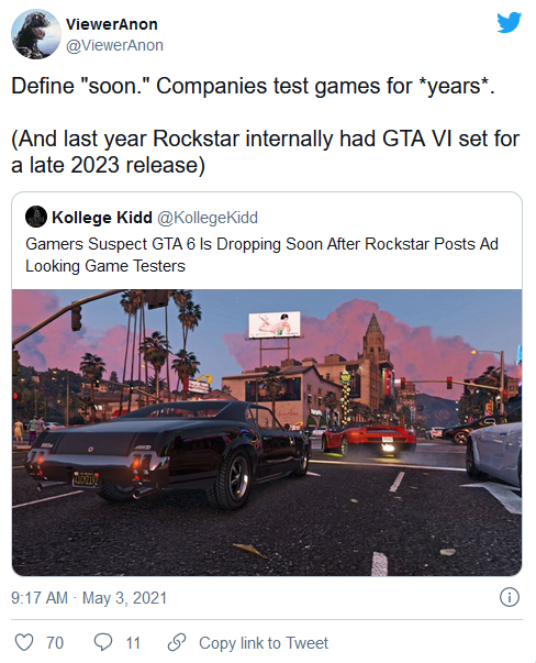 传闻：《GTA6》可能要等到2023年底发售-第1张图片-易维数码