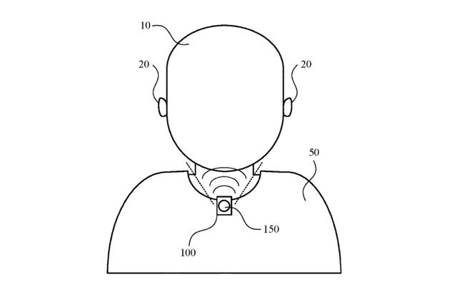 苹果申请新的音频专利：耳机不用戴，挂在衣领上听，不打扰其他人-第1张图片-易维数码